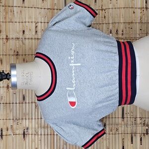 Champion Gray and Red Crop Top